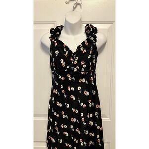 Gap NWT Women’s Black Floral Maxi Dress‎ Size XS Smocked